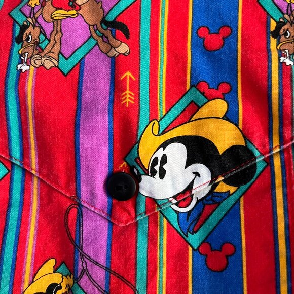 Vintage 90s Disney Mickey Mouse Western Button-Down Shirt - Unisex Sz. S - VGUC - Picture 6 of 16